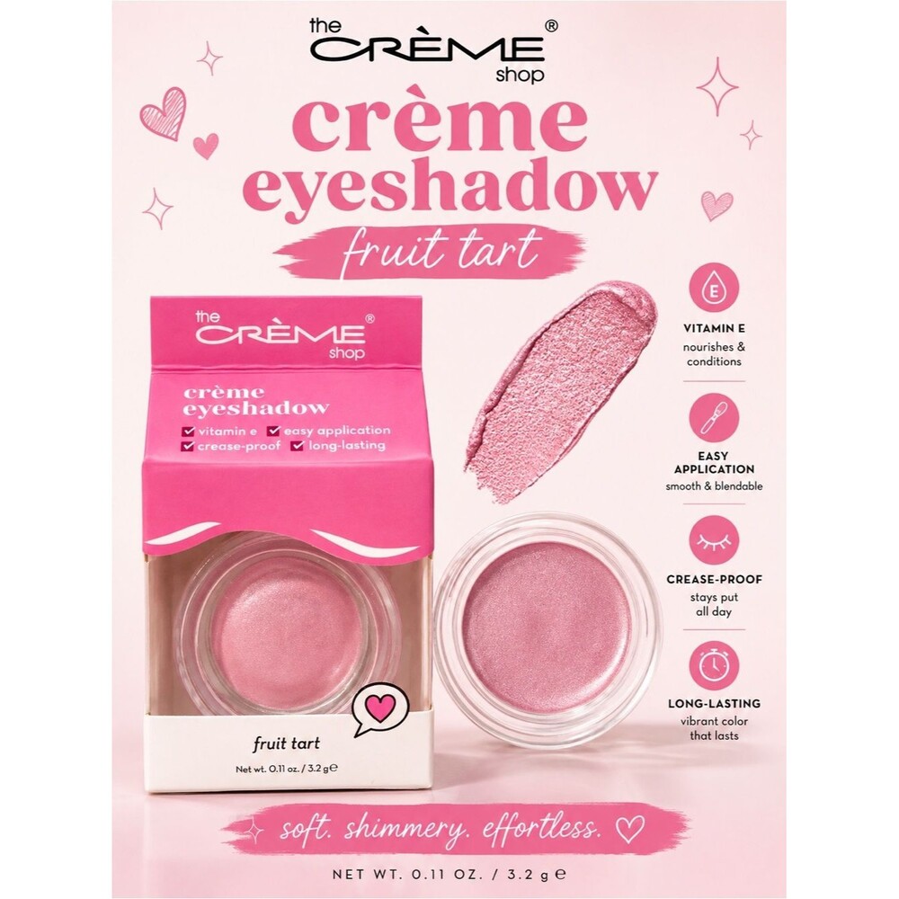 The Crème Shop Creme Eyeshadow in Fruit Tart Pink Shimmer 0.11 oz New in Box